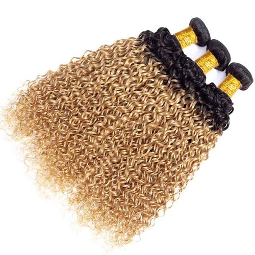 Ombre Bundles Human Hair Honey Blonde Bundles 1B27 Kinky Curly Human Hair Bundles 16 18 20 Inch Soft And Healthy Kinky Curly Ombre Human Hair Bundles 8A Unprocessed Honey Blonde Human Hair 3 Bundles