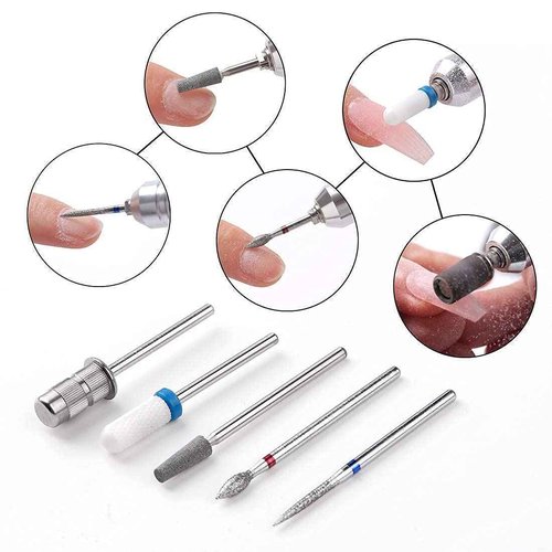 Makartt Nail Drill with Nail Bits Bundle, Electric Nail Drill Machine and 10Pcs Nail Drill Bits Set Remove Acrylic Nail