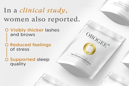 OBOGEE Women's Balance Hair Growth Supplements Proven Hair Supplement for Visibly Thicker Hair and Scalp Coverage, Dermatologist (1 PACK) (Pack, 240, Count)
