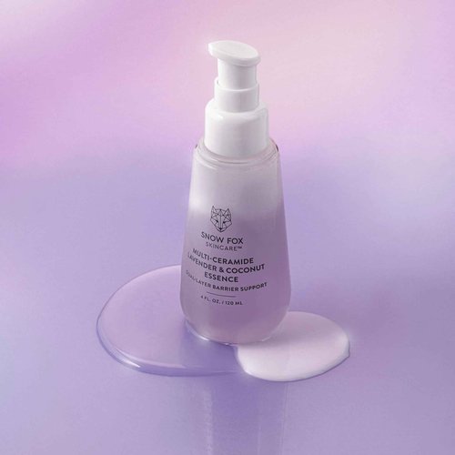 Snow Fox Skincare - Multi-Ceramide French Lavender & Coconut Essence Serum | Hydrating, Revitalizing Face Serum for Dry, Mature, Sensitive Skin | Vitamin B5, Hyaluronic Acid, Malachite | 120ml