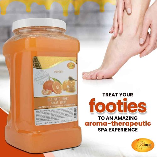 SPA REDI - Sugar Body Scrub, Mandarin Honey, 128 Oz, Exfoliating, Moisturizing, Hydrating and Nourishing, Glow, Polish, Smooth and Fresh Skin - Body Exfoliator