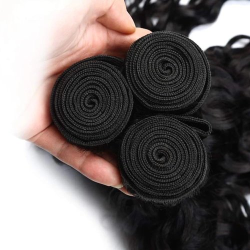 Water Wave Bundles Human Hair #1B Water Wave Bundles 20 22 24 inch Human Hair Bundle Natural Black Color