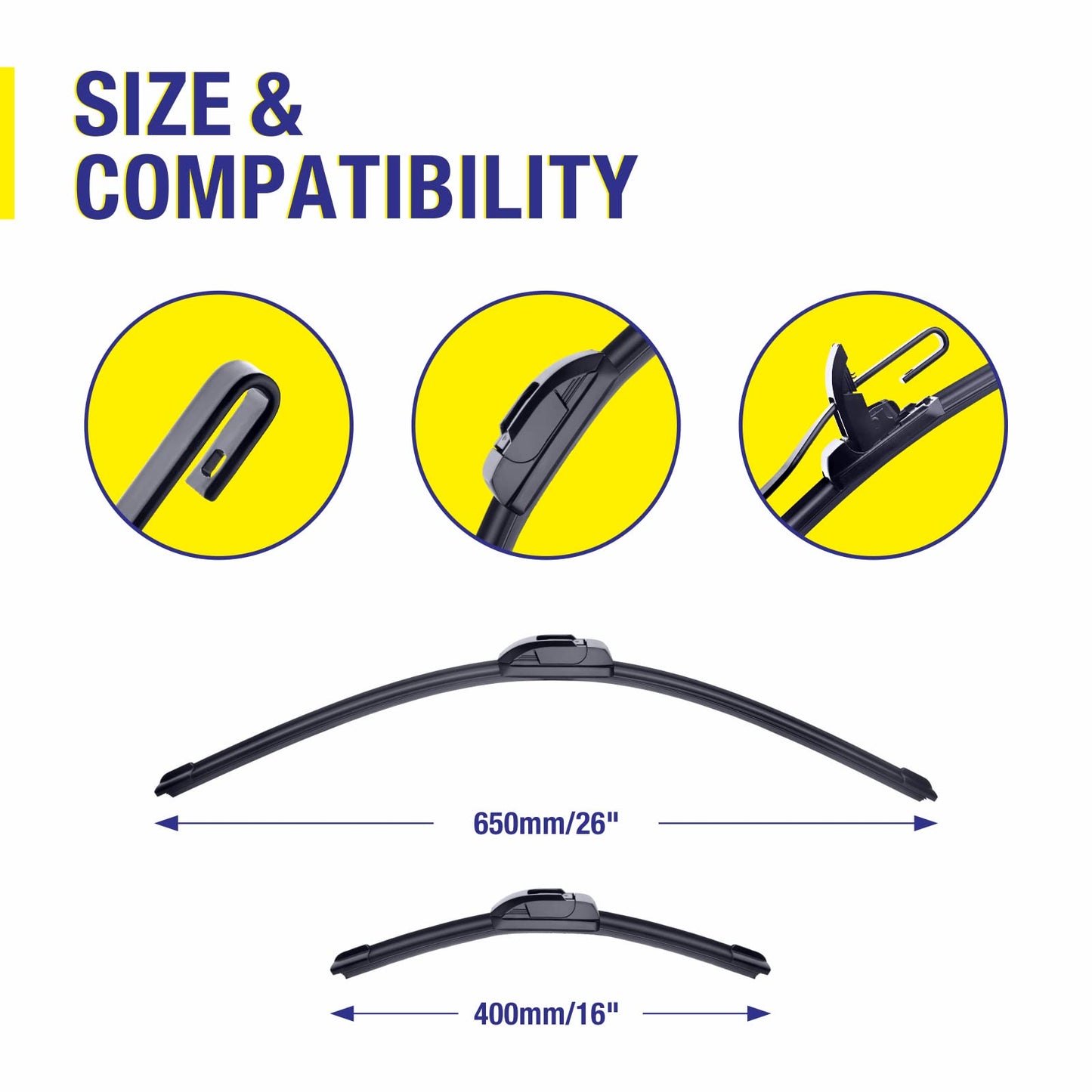 5 PLUS Replacement For TOYOTA RAV4 2018 2017 2016 2015 2014 2013(Set of 3), 26 Inch + 16 Inch Windshield Wiper Blades with 10 Inch Rear Wiper Blade, All-Season OEM Quality Windshield Wiper Blades