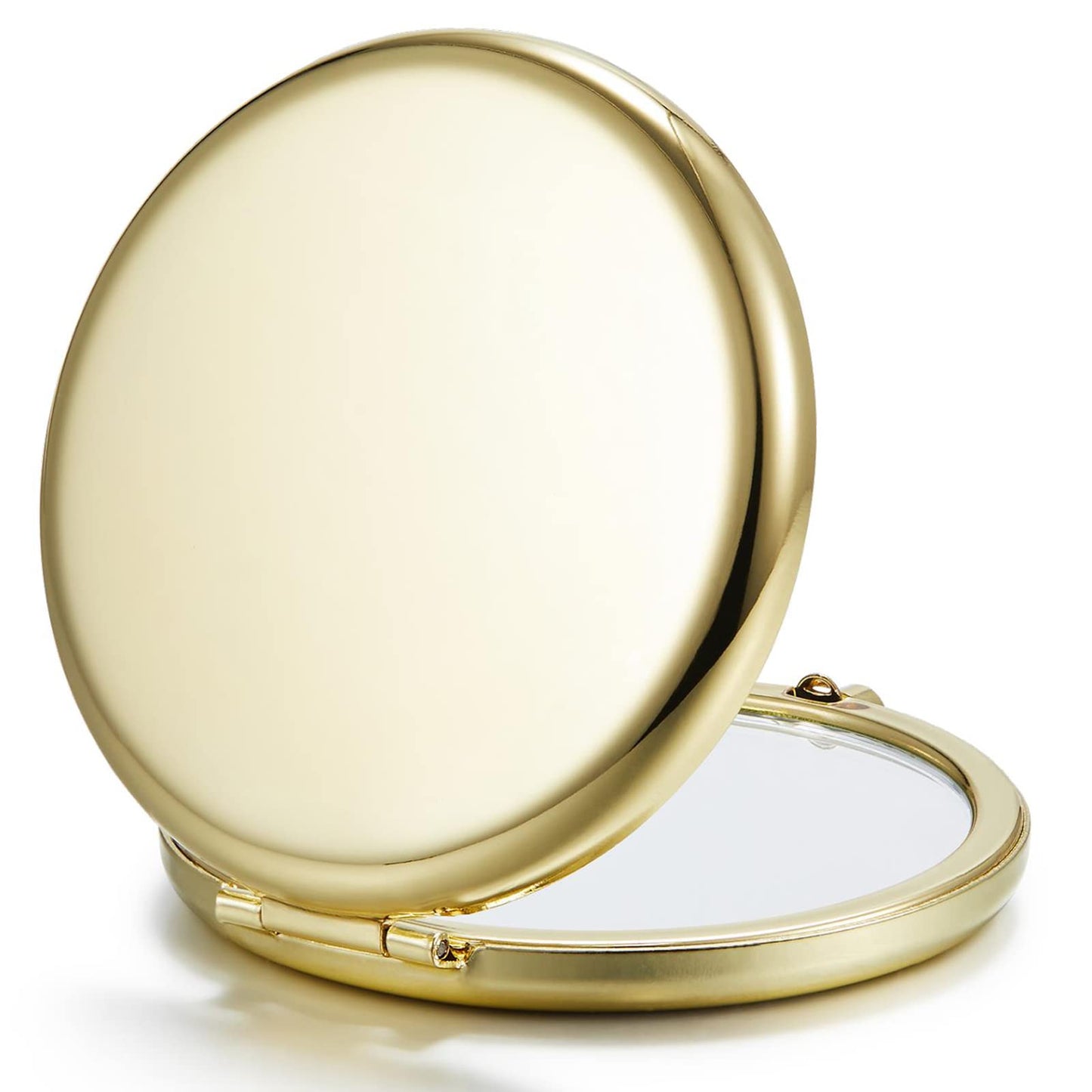 Getinbulk Compact Mirror Bulk, Pack of 12 Double-Sided 1X/2X Magnifying Metal Makeup Mirrors(Round, Gold)