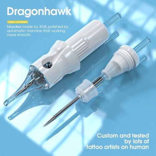 Dragonhawk S4 Wireless Tattoo Pen Kit, Complete Tattoo Machine Gun Kit, Slim Tattoo Pen with Cartridges Needles by Dragonhawklabs, Tattoo Power Supply & Black Tattoo Ink - General Tattoo Kit