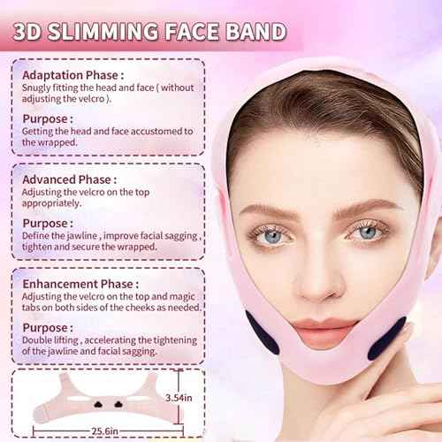Double Chin Reducer,Chin Strap for Double Chin for Women, Face Lift Tape Improve Double Chin,23-27 Inches Upgrated V-silicone Soft Silicone Chin Strap