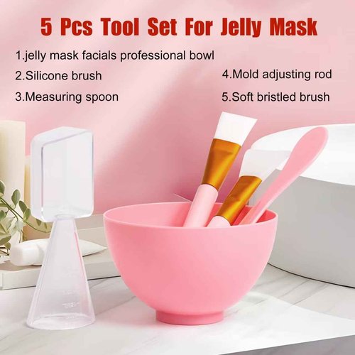 Jelly Masks For Facials Professional, hydrojelly Mask SkinCare Spa Face Mask Gel Powder Hydrating & Deeply Purifying hydrojelly Mask Spa Set, (Hyaluronic Acid, Bulgarian Rose, 24K, Tea Tree, VC)