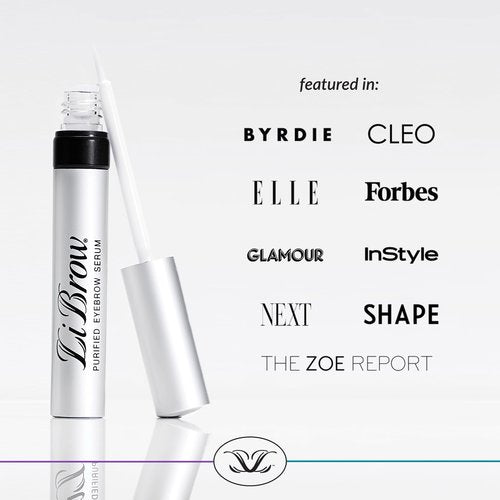 LiBrow Purified Eyebrow Serum to Grow Darker, Fuller, Thicker-Looking Brows - Natural Botanical Extracts, Safe for Sensitive Skin & Thin Overplucked Brows - Vegan & Cruelty-Free (3mL, 90-Day Supply)