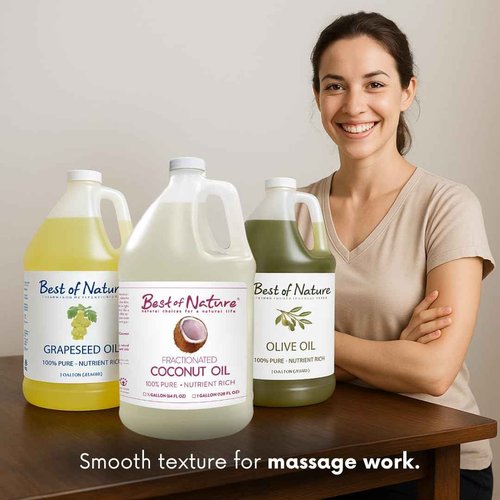 Best of Nature 100% Pure Fractionated Coconut Oil - Natural Massage Oil, Unscented Moisturizer for Men and Women, for Skincare and Hair Care, Carrier for Essential Oils, Gallon (128 fl oz)