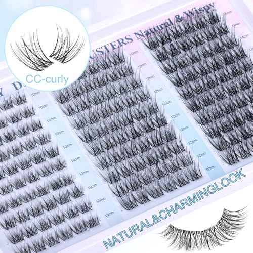 Lash Clusters Wispy Eyelash Clusters Natural CC-Curly Cluster Lashes zanlufly Wispy Individual Lashes 180Pcs Eyelash Extension 10 12 14MM DIY Lash Extension
