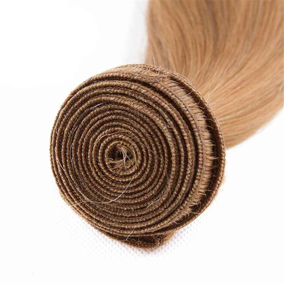 26 28 30 inch Honey Blonde Human Hair Bundles Blonde Straight Human Hair Bundle #27 Straight Bundle Double Weft 3 Bundles
