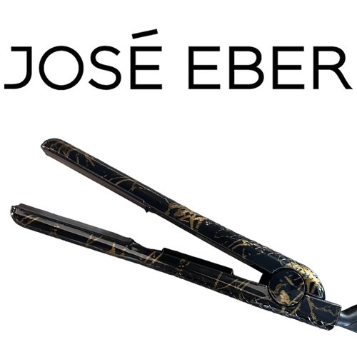 Jose Eber: 100% Pure Ceramic Flat Iron: Black Marble - 1.25" Plates - Temperature Control, Negative Ionic Technology, Professional Hair Straightener