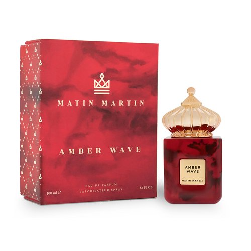 Matin Martin Amber Wave for Unisex - Arabian Perfume for Women & Men - Long Lasting Woody Fragrance with Notes of Leather, Orange, Saffron, Jasmine - Arabic Cologne - Travel Size - 3.4 oz EDP Spray
