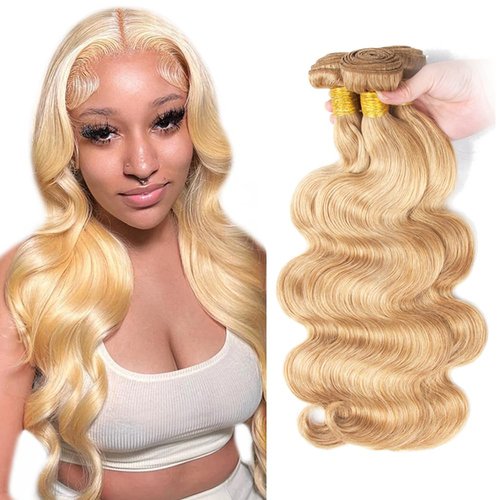 26 28 30 inch P27/613 Human Hair Bundles Blonde Body Wave Bundles #27 Human Hair Bundle #27 Mixed With #613 Bundle