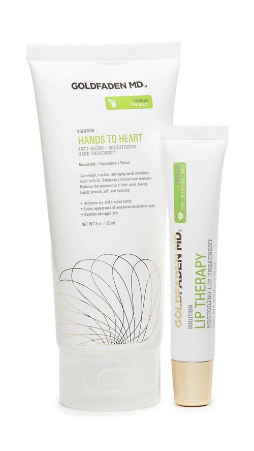 Goldfaden MD Ultimate Hydration Duo Hands to Heart Moisturizing Anti-Aging Hand Cream 3oz and Lip Therapy Restoring Lip Balm .5oz