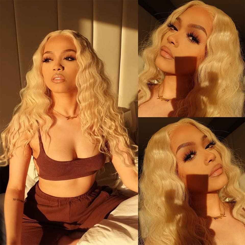 34 34 34 Inch Blonde Deep Wave Bundles Human Hair Brazilian Unprocessed Virgin Hair Color 613 Deep Wave Bundles