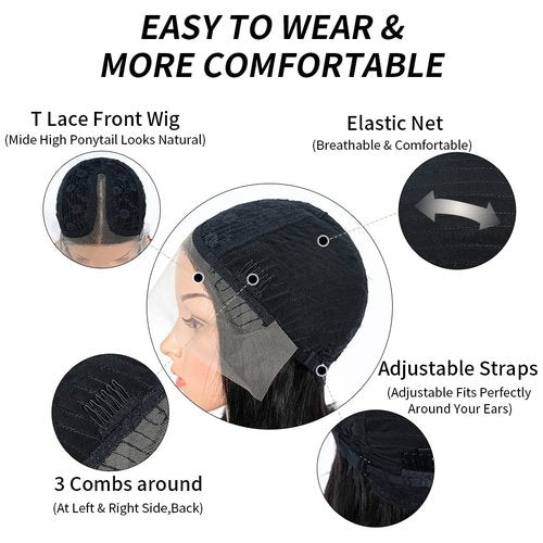 Short Straight Bob Wig 13x4x1 Lace Front Wigs for Black Women Ombre Brown Human Hair 12 Inch 150% Density Brazilian Virgin Bob Wigs Human Hair Pre Plucked with Baby Hair（TT1B/30 Color）