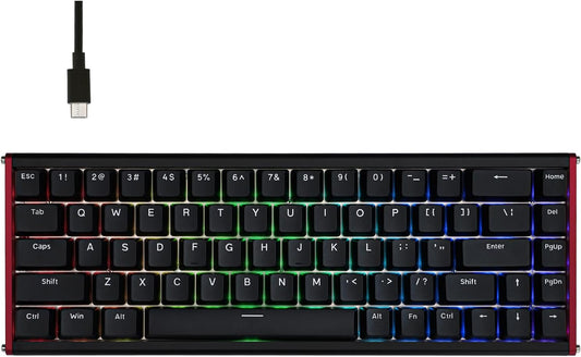 AJAZZ ALUX68 HE Aluminum Rapid Trigger Gaming Keyboard with Magnetic Switch, Wired Hall Effect Keyboard with 8K Polling Rate, 0.125ms Latency, RGB Backlight (Black Side-Printed, ALUX68)