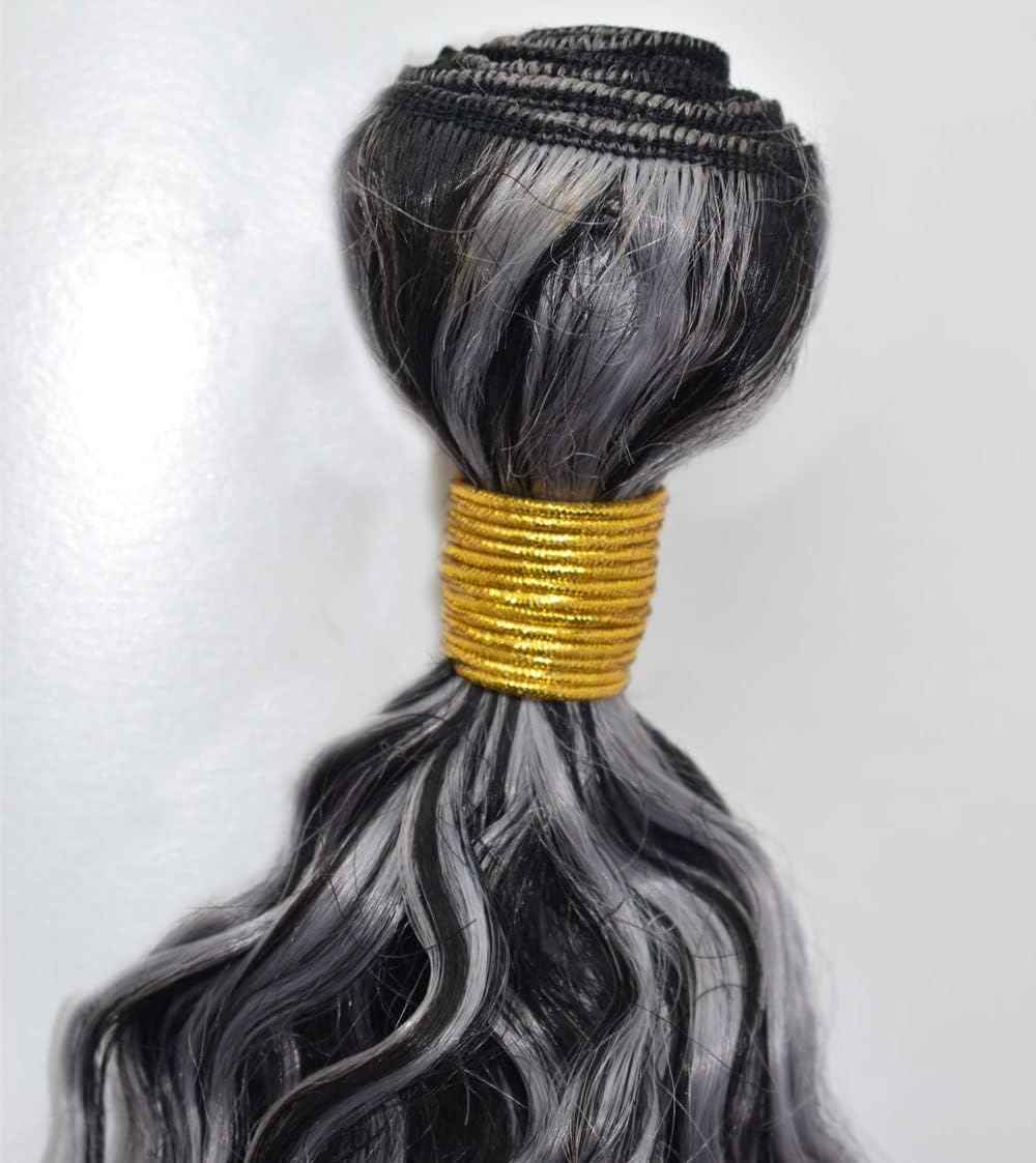 Giginger P4/GREY Human Hair Bundles 24 26 28 inch Deep Wave Bundles Human Hair Highlight Chocolate Grey Brazilian Unprocessed Virgin Quick Weave Hair for Black Women
