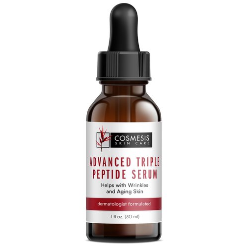 Advanced Triple Peptide Serum - Reduce Wrinkles, Support Collagen Renewal, Defend Against Aging | 1oz | Cosmesis