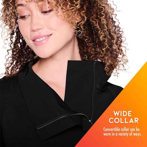 Colortrak Limitless Bleach Proof Work-and-Play Tunic, Hair Repellent, Pill Resistant, Moisture-Wicking 4-Way Stretch Breathable Fabric, Size Small, Black