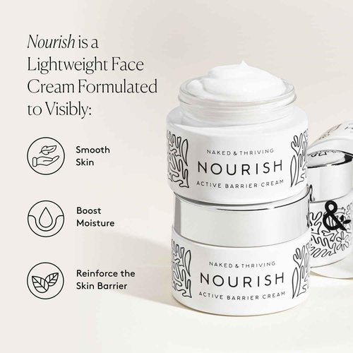 Naked & Thriving Nourish Active Barrier Cream I Anti-Aging & Hydrating | Squalane | Naturally-Derived, Vegan & Cruelty-Free |