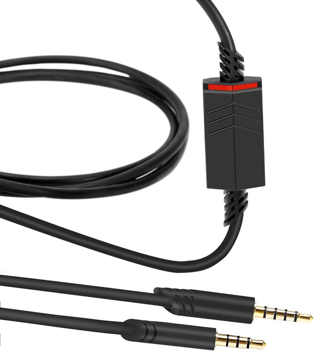 2.0M Replacement Audio Cable Compatible with Astro A40 A40TR Gaming Headset, Inline Mute Wire and No Volume Control Cord (Nylone Cord)
