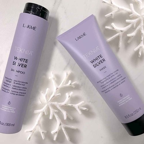 LAKMÉ Teknia White Silver Hair Mask, Brightening Hair Mask for Blondes & Bleached Hair, 8.5 Fl Oz
