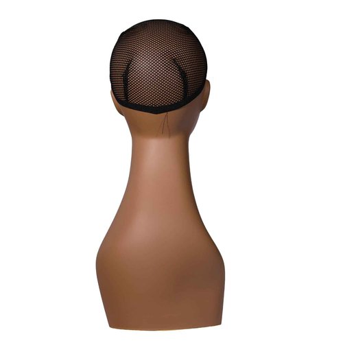 J&F CO. 4PCS Mannequin Heads for Wigs, 18" Lifelike Tan Plastic Manikin Display Heads for Sunglasses, Earrings, Jewelry Display, Beauty Accessories, PE-B