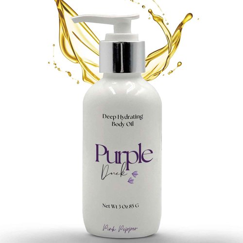 PURPLE DUCK Hydrating Body Oil for Women | Lightweight All-Natural Moisturizing Oil | Fast-Absorbing Moisturizer | Scented Body Oil for Women - Pink Pepper 3 Oz