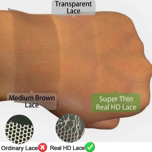 Amesha Hair 6x6 HD Lace Closure Lace Pre-plucked Natural Hairline Straight 0.10mm Ultra-thin Invisible Lace Wig Brazilian Human Hair 14 Inch