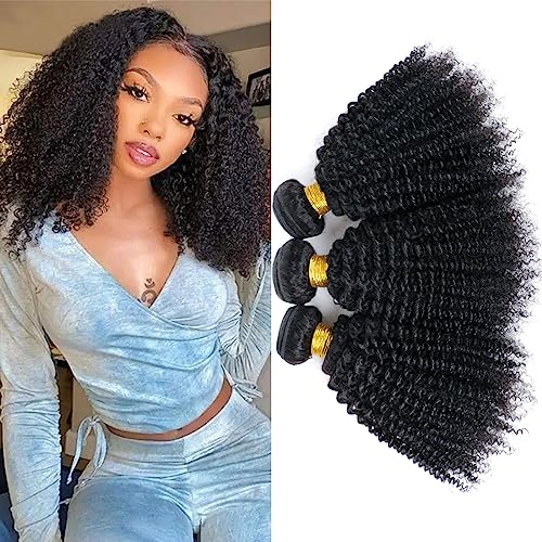 Afro Kinky Curly Hair Extensions 12 14 16 Inch Unprocessed Virgin 100% Human Hair Bundles for Black Women