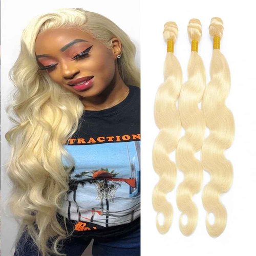 613 Human Hair Bundles Blonde Body Wave Bundles 16 18 20 inch Brazilian Virgin Remy Hair Extensions Double Weft 613 Body Wave Bundles Human Hair