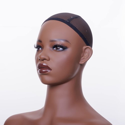 JINGFA Whosale Realistic Female Mannequin Head with Shoulders Manikin Wig Head Stands for Wigs,Makeup,Jewerly,Beauty Accessories Displaying