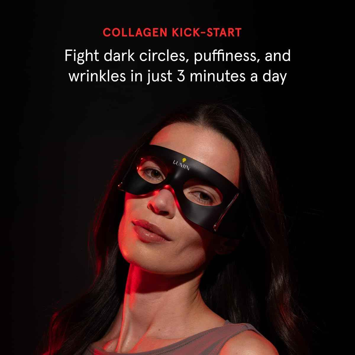Luminator LED Eye Mask for Men and Women Skincare - Anti-Aging, Boost Collagen, Reduce Dark Circles & Wrinkles, Red Light Therapy for Under-Eye Treatment & Rejuvenation - Only 3 Minutes a Day