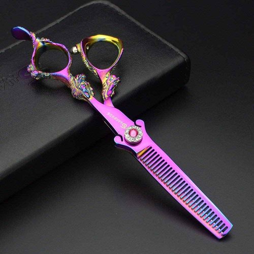 5.5/6 /7 Inch Purple Dragon Knight Professional Japanese Hair Scissors Barber Scissors Set (5.5 inch 2pc)