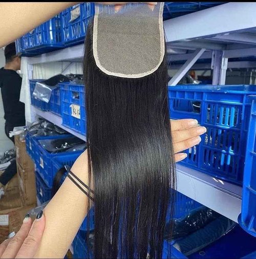 Aorbige 5x5 Long Deep Parting HD Swiss Lace Melt Skin Lace Closure Straight Style Much Fuller Natural Hair Line Human Hair Natural Black 22inch HD Closure