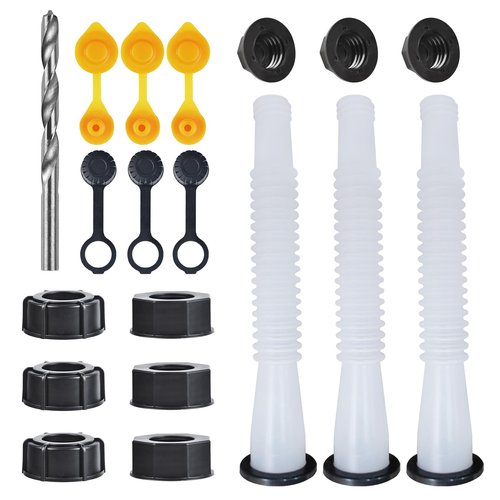 Gas Can Spout Replacement Kit, Gas Can Nozzle Replacement (3 Kit-White) All gaskets are installed and ready to use upon receipt. For 1/2/5/10 gallon gas can. Easy and convenient to use