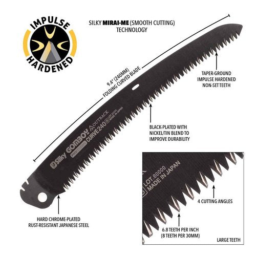 Silky Professional Gomboy Curve 240mm Large Teeth Outback Edition Replacement Blade Only (753-24)