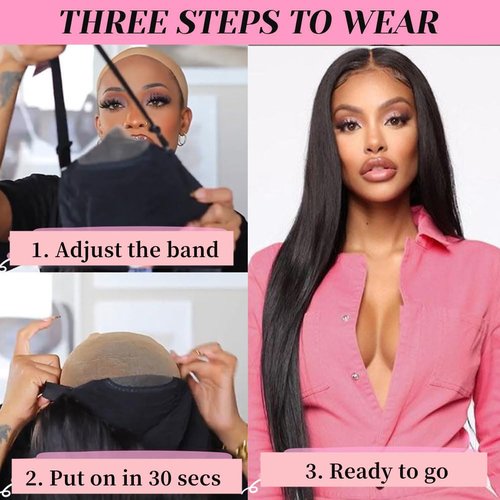 LATTIXXIA 6x5 HD Lace Front Wig Wear and Go Glueless Wigs Human Hair Pre Plucked Pre Cut 200% Density Straight Lace Front Wigs Human Hair Glueless Lace Front Wigs For Women 22 Inch