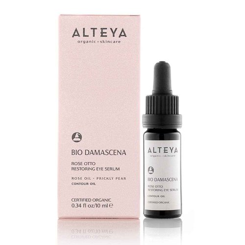 Alteya Organics Eye Serum USDA Certified Organic Skin Care 0.34 Fl Oz/10 mL Bio Damascena Award-Winning Eye Treatment With Organic Bulgarian Rose Oil Rejuvenating, Revitalizing and Clarifying