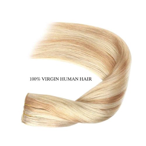 Sassina Wire Human Hair Extensions, 16 Inch 100 Grams Highlight Dark Dirty Blonde Mixed with Ash Blonde Remy Wire Hair Extensions Real Human Hair with Miracle Wire Straight Hairpiece