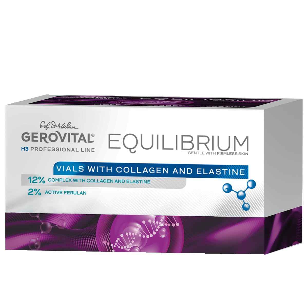 GEROVITAL EQUILIBRIUM - Ampoules with 12% Collagen and Elastin, Intensive Moisturising and Anti-Wrinkle Serum, Professional Product, 20 Ampoules x 2 ml