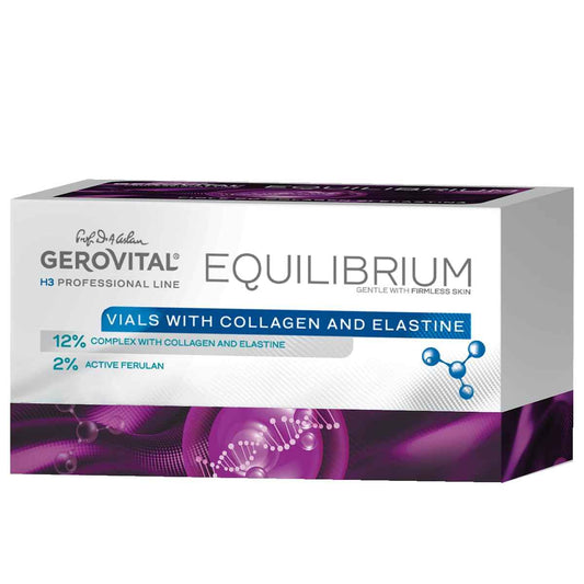 GEROVITAL EQUILIBRIUM - Ampoules with 12% Collagen and Elastin, Intensive Moisturising and Anti-Wrinkle Serum, Professional Product, 20 Ampoules x 2 ml