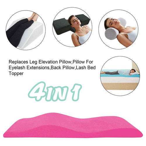 QIUBABYO Curvy Massage Bed Topper，Ergonomically Designed Lash Bed Topper with Short Plush Cover Soft and Comfort，Excellent Topper for Beauty Salon -Black- 70"× 28"(Pink)…