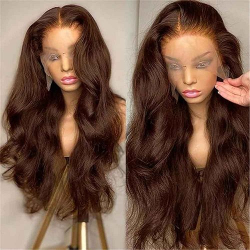 Chocolate Brown Lace Front Wig Human Hair 20 Inch 13x4 HD Body Wave Brown Lace Front Wigs Human Hair Wear and Go Glueless Wig Pre Plucked With Babyhair Colored Hd Lace Frontal Wigs For Black Women