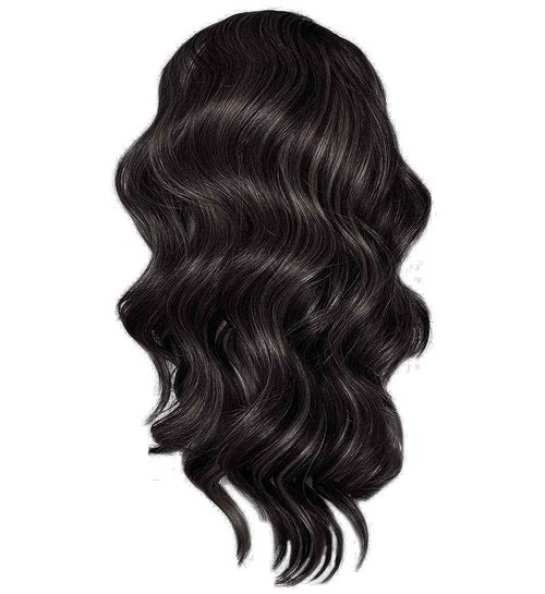 Kim Kimble 18" Wavy Waves Headband Wig, Long Layered Hair With Black Headband and Comb Clip, 3/4 Cap - Average Cap Size, MC1 Caviar