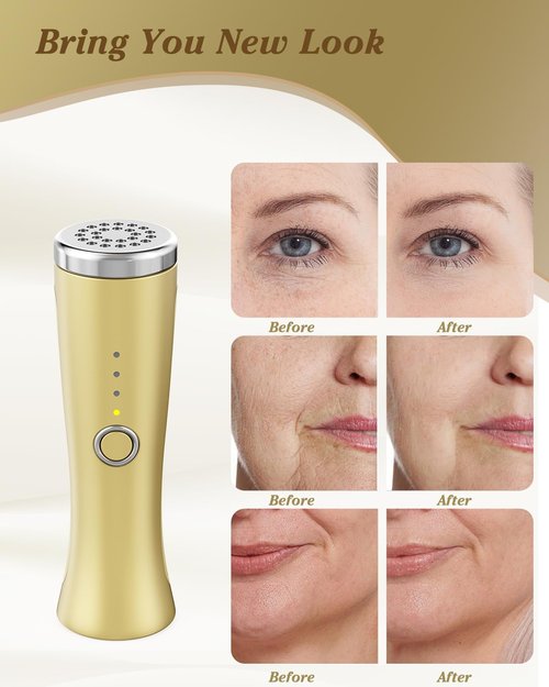 VOFEL Red Light Device Facial and Neck Massager for Skin Tightening, Champagne