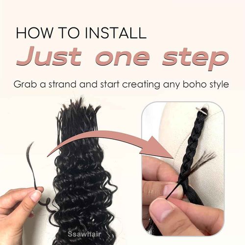 Ssawhair Pre-Divided Deep Wave Bulk Human Hair For Boho Braids Double Drawn Curly Virgin Human Hair Bulk For Braiding Hair Extensions 18Inch 200g 640Roots