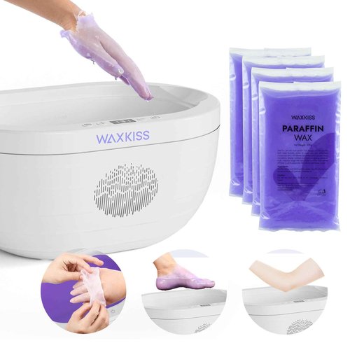 Paraffin Wax Machine for Hand and Feet with Paraffin Wax Refills, 3000ml Hand Wax Paraffin Machine Kit for Paraffin Bath Heating Reservation and Keep Warm (White)